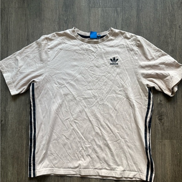 adidas Other - Adidas Men's Cream T-Shirt with Black Stripes